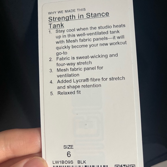 Lululemon strength in stance tank size6 - Picture 3 of 4
